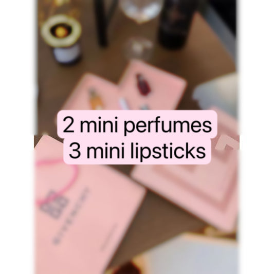 2 mini perfumes 3 mini lipsticks Perfume Set